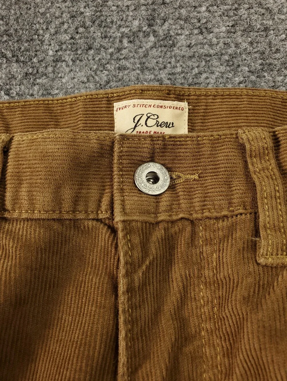 J Crew 484 Slim Fit Stretch Corduroy Pants 31x30 Brown Five Pocket Straight Leg